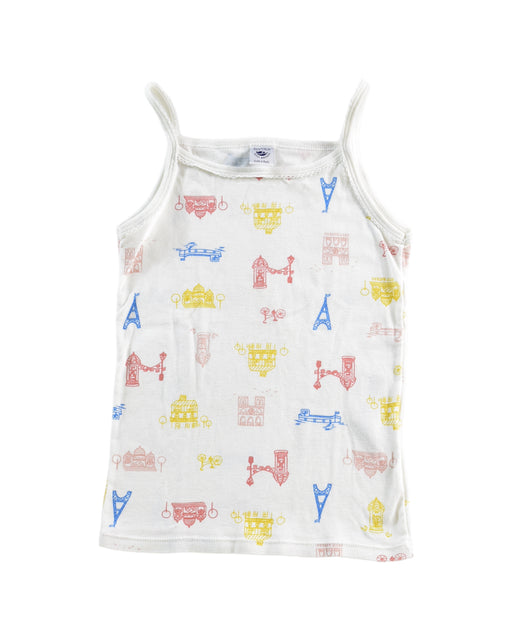 A White Sleeveless Tops from Petit Bateau in size 8Y for girl. (Front View)