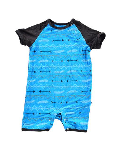 A Blue Short Sleeve Rompers from KicKee Pants in size 6-12M for boy. (Front View)