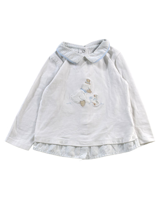 A White Long Sleeve Tops from Mayoral in size Newborn for boy. (Front View)