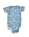 A Blue Short Sleeve Bodysuits from KicKee Pants in size 6-12M for boy. (Back View)