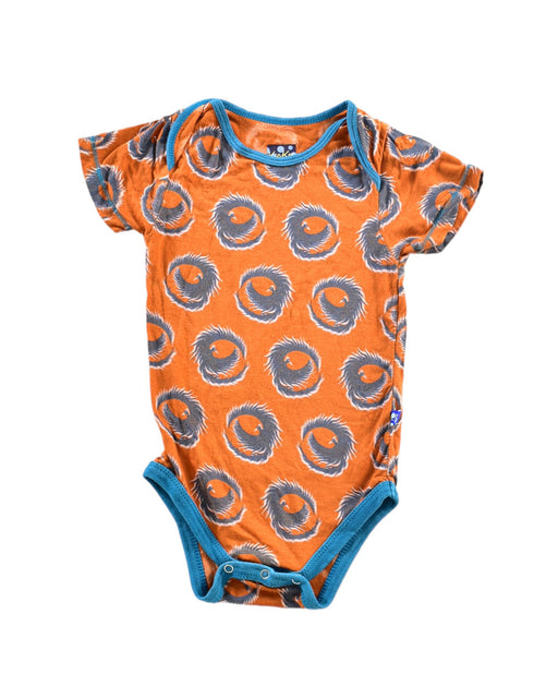 A Orange Short Sleeve Bodysuits from KicKee Pants in size 12-18M for boy. (Front View)