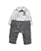 A White Long Sleeve Jumpsuits from Mides in size 6-12M for boy. (Front View)