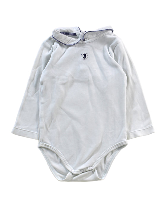 A White Long Sleeve Bodysuits from Jacadi in size 6-12M for boy. (Front View)