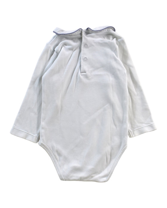 A White Long Sleeve Bodysuits from Jacadi in size 6-12M for boy. (Back View)