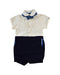 A White Short Sleeve Rompers from Baker by Ted Baker in size 12-18M for boy. (Front View)