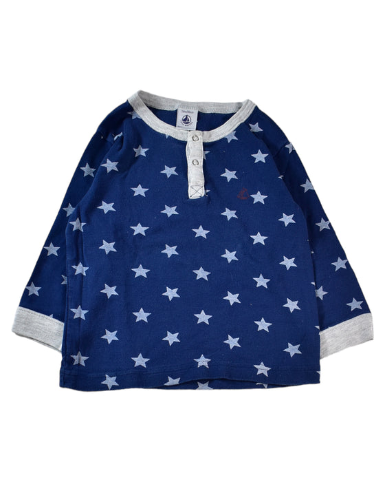 A Blue Long Sleeve Tops from Petit Bateau in size 2T for boy. (Front View)