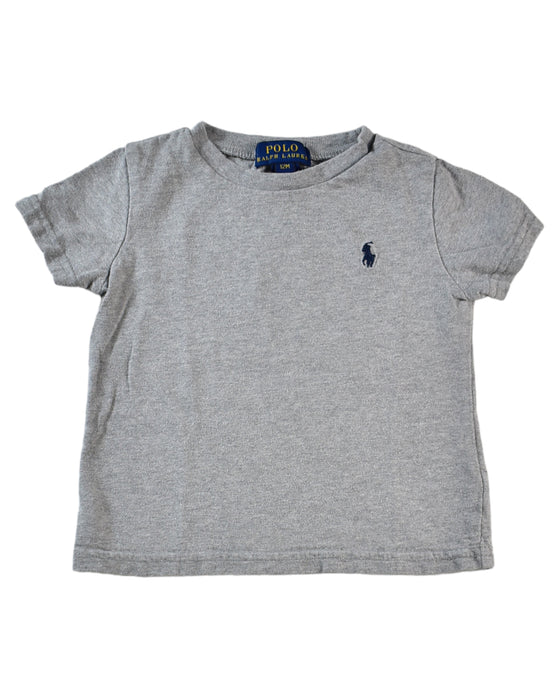 A Grey Short Sleeve T Shirts from Polo Ralph Lauren in size 6-12M for boy. (Front View)