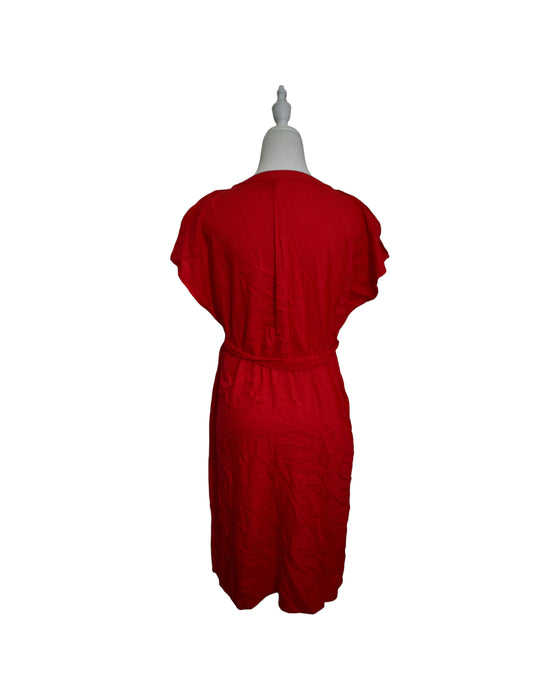 A Red Short Sleeve Dresses from Seraphine in size S for maternity. (Back View)