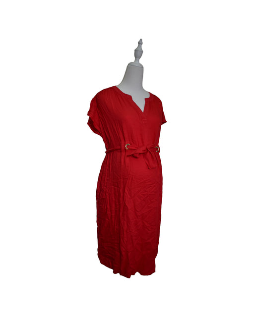 A Red Short Sleeve Dresses from Seraphine in size S for maternity. (Front View)