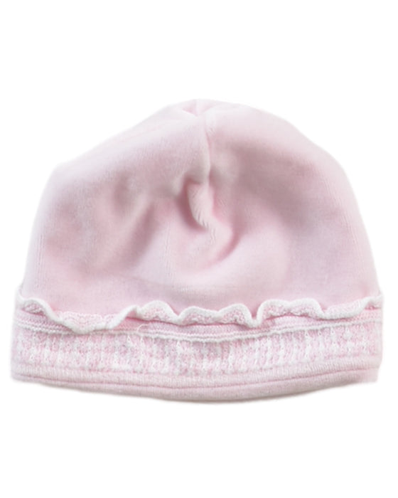 A Pink Beanies from Kissy Kissy in size Newborn for girl. (Front View)