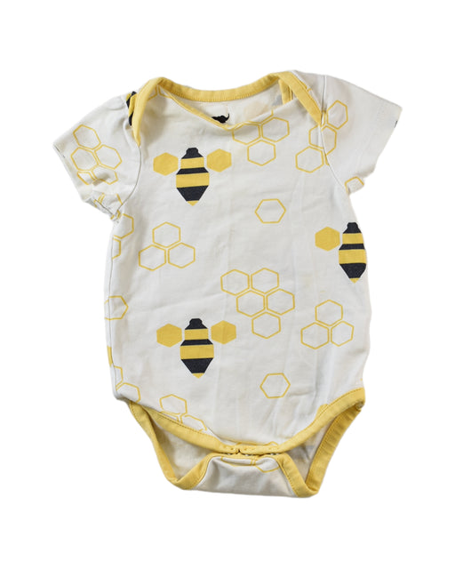 A White Short Sleeve Bodysuits from Monica + Andy in size 0-3M for neutral. (Front View)