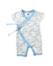 A Blue Short Sleeve Rompers from Monica + Andy in size 0-3M for neutral. (Front View)