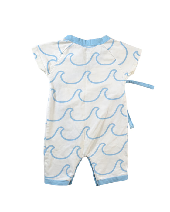 A Blue Short Sleeve Rompers from Monica + Andy in size 0-3M for neutral. (Back View)