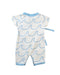 A Blue Short Sleeve Rompers from Monica + Andy in size 0-3M for neutral. (Back View)