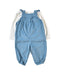 A Blue Long Overalls from Jojo Maman Bébé in size 3-6M for girl. (Back View)