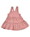 A Pink Overall Dresses from The Little White Company in size 6-12M for girl. (Front View)