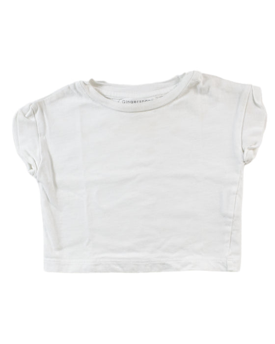 A White Short Sleeve Tops from Gingersnaps in size 3-6M for girl. (Front View)