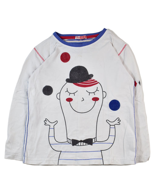 A White Long Sleeve Tops from DPAM in size 5T for boy. (Front View)