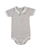 A White Short Sleeve Bodysuits from Petit Bateau in size 0-3M for boy. (Front View)