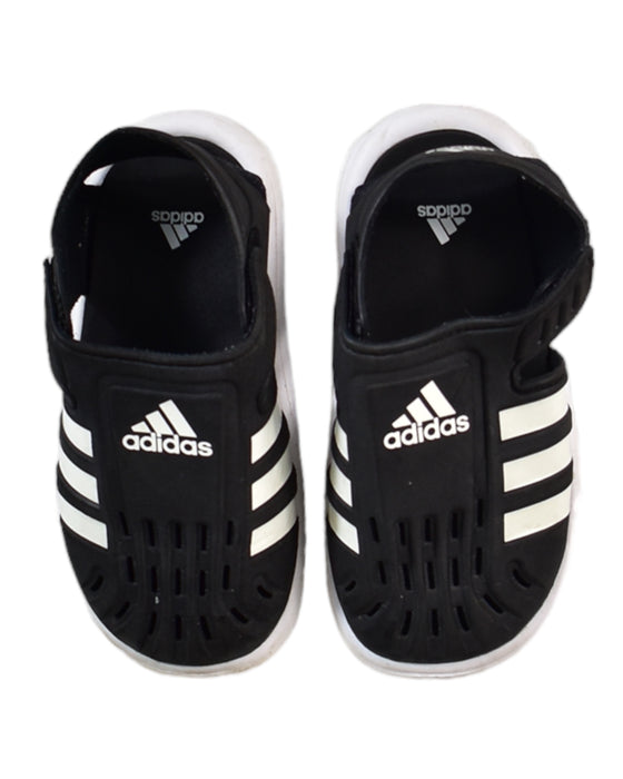 A Black Sandals from Adidas in size 4T for boy. (Back View)