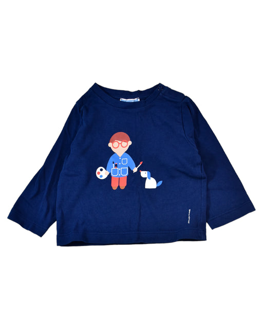 A Blue Long Sleeve Tops from Jacadi in size 6-12M for boy. (Front View)