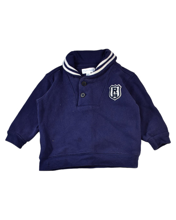 A Blue Buttoned Sweatshirts from Ralph Lauren in size 3-6M for boy. (Front View)