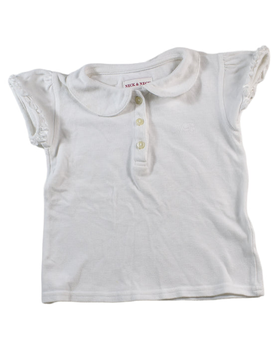 A White Short Sleeve Polos from Neck & Neck in size 2T for girl. (Front View)