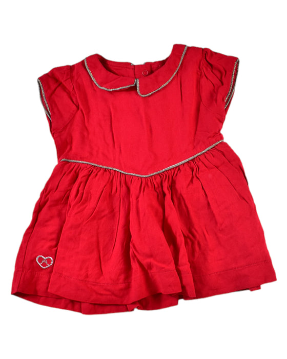 A Red Short Sleeve Dresses from Chateau de Sable in size 6-12M for girl. (Front View)