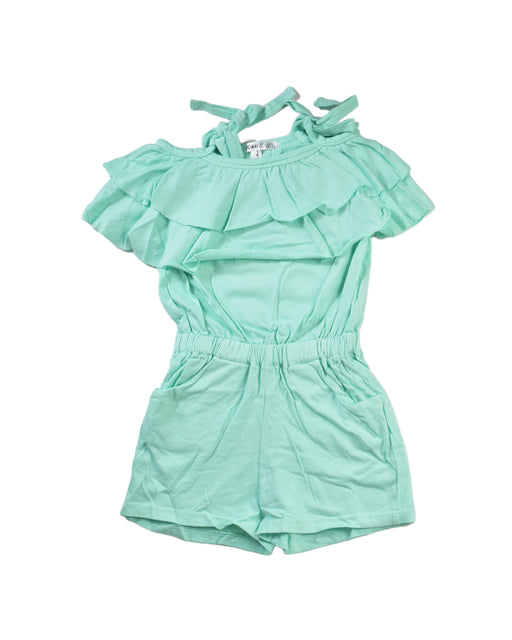 A Green Sleeveless Rompers from Joah Love in size 4T for girl. (Front View)