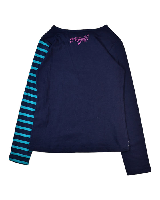 A Blue Long Sleeve Tops from Desigual in size 7Y for girl. (Back View)