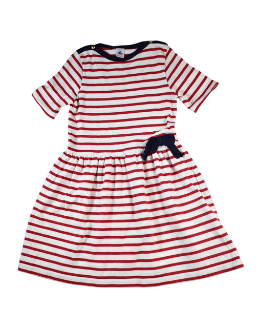 A White Short Sleeve Dresses from Petit Bateau in size 8Y for girl. (Front View)