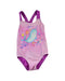 A Purple Swimsuits from Speedo in size 4T for girl. (Front View)