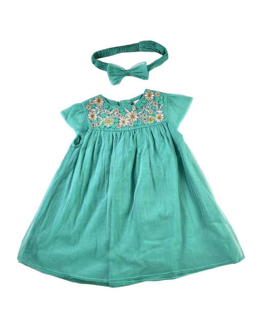 A Green Dress Sets from Chateau de Sable in size 18-24M for girl. (Front View)