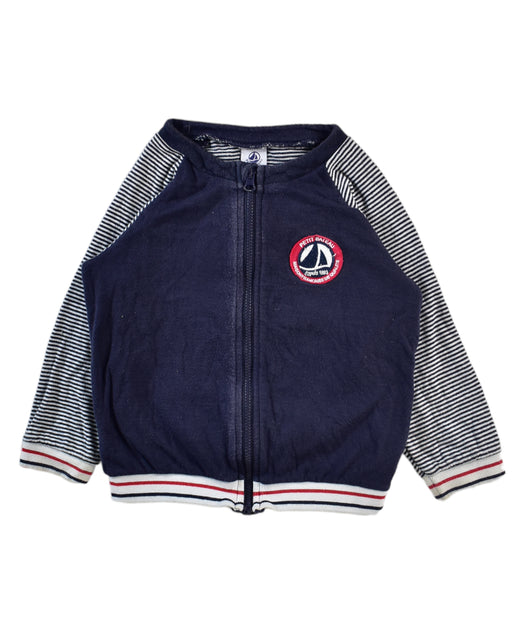 A Blue Lightweight Jackets from Petit Bateau in size 18-24M for boy. (Front View)