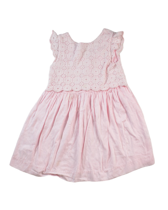 A Pink Sleeveless Dresses from Chateau de Sable in size 3T for girl. (Front View)