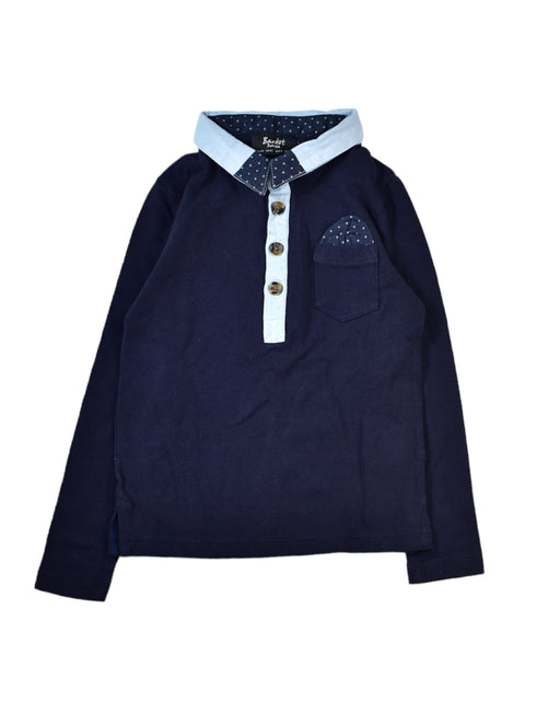 A Blue Long Sleeve Polos from Bardot Junior in size 4T for boy. (Front View)