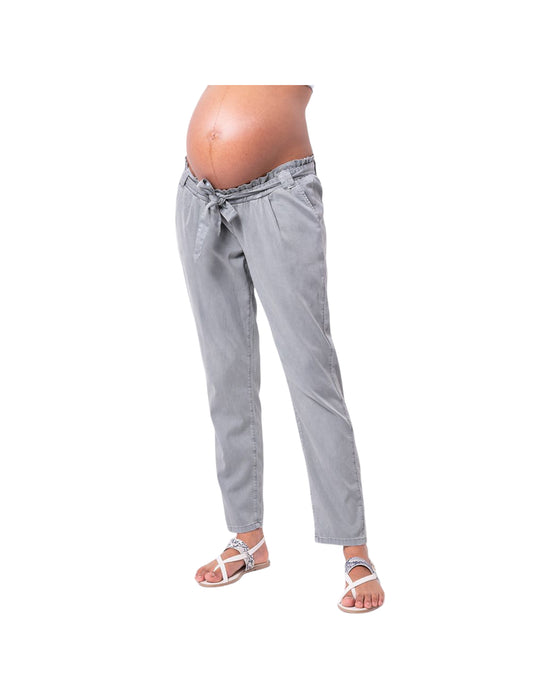 A Grey Casual Pants from Seraphine in size M for maternity. (Front View)