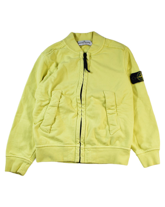 A Yellow Lightweight Jackets from Stone Island in size 6T for boy. (Front View)