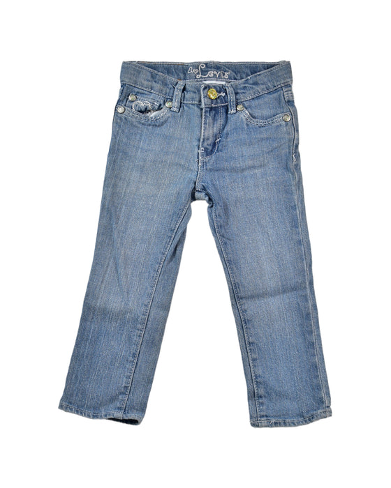 A Blue Jeans from Levi's in size 4T for girl. (Front View)