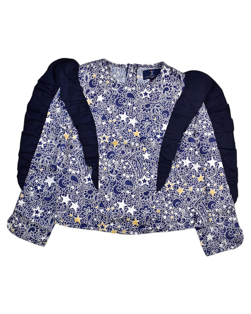 A Blue Long Sleeve Tops from Jessie and James in size 6T for girl. (Front View)