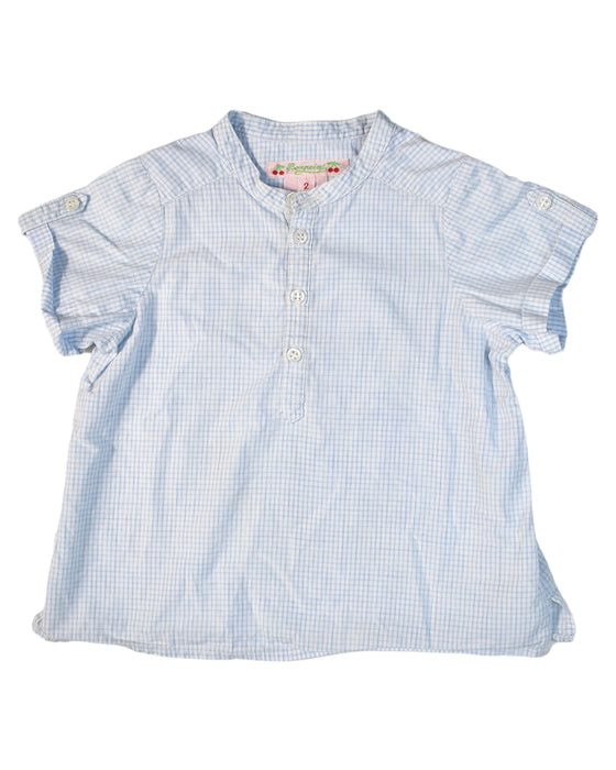 A Blue Short Sleeve Tops from Bonpoint in size 2T for girl. (Front View)