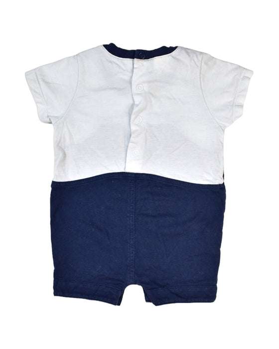 A Blue Short Sleeve Rompers from Absorba in size 0-3M for boy. (Back View)