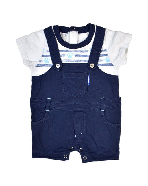 A Blue Short Sleeve Rompers from Absorba in size 0-3M for boy. (Front View)