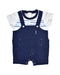 A Blue Short Sleeve Rompers from Absorba in size 0-3M for boy. (Front View)