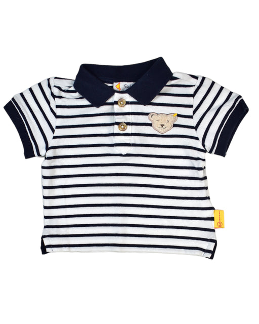 A White Short Sleeve Polos from Steiff in size 0-3M for boy. (Front View)