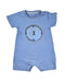 A Blue Short Sleeve Rompers from Chateau de Sable in size 3-6M for boy. (Front View)