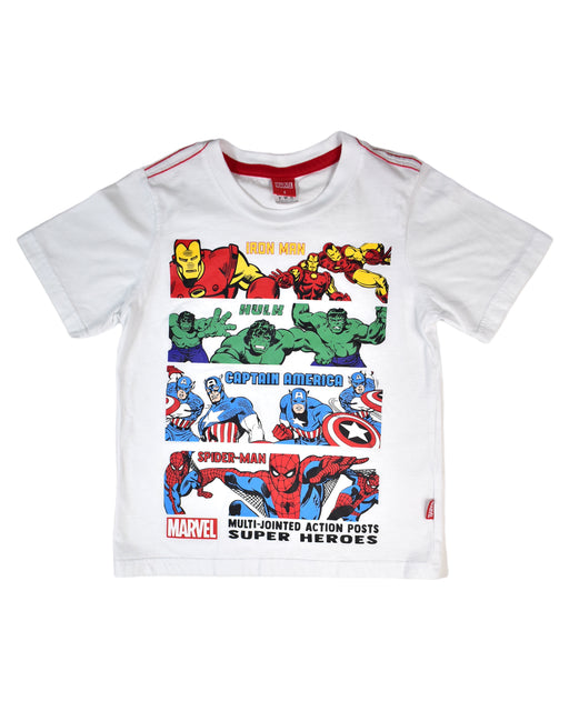 A White Short Sleeve T Shirts from Marvel in size S for boy. (Front View)