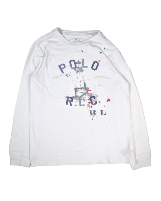 A White Long Sleeve Tops from Polo Ralph Lauren in size 7Y for boy. (Front View)