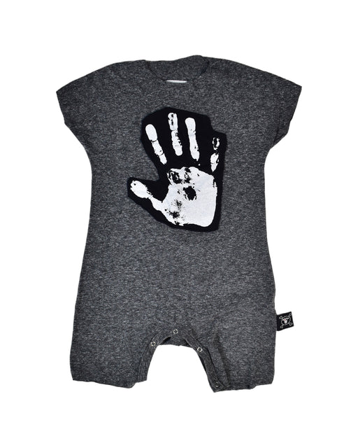 A Black Short Sleeve Rompers from Nununu in size 18-24M for boy. (Front View)