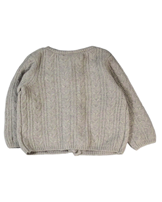 A Brown Cardigans from The Little White Company in size 0-3M for girl. (Back View)